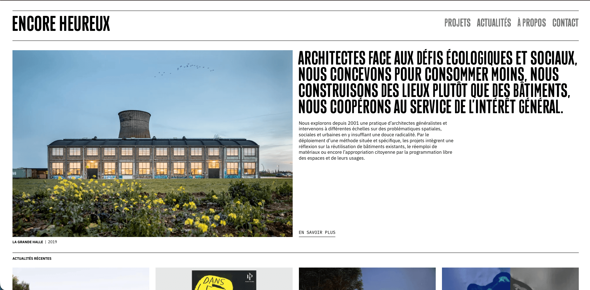 capture d'écran site web encore-heureux