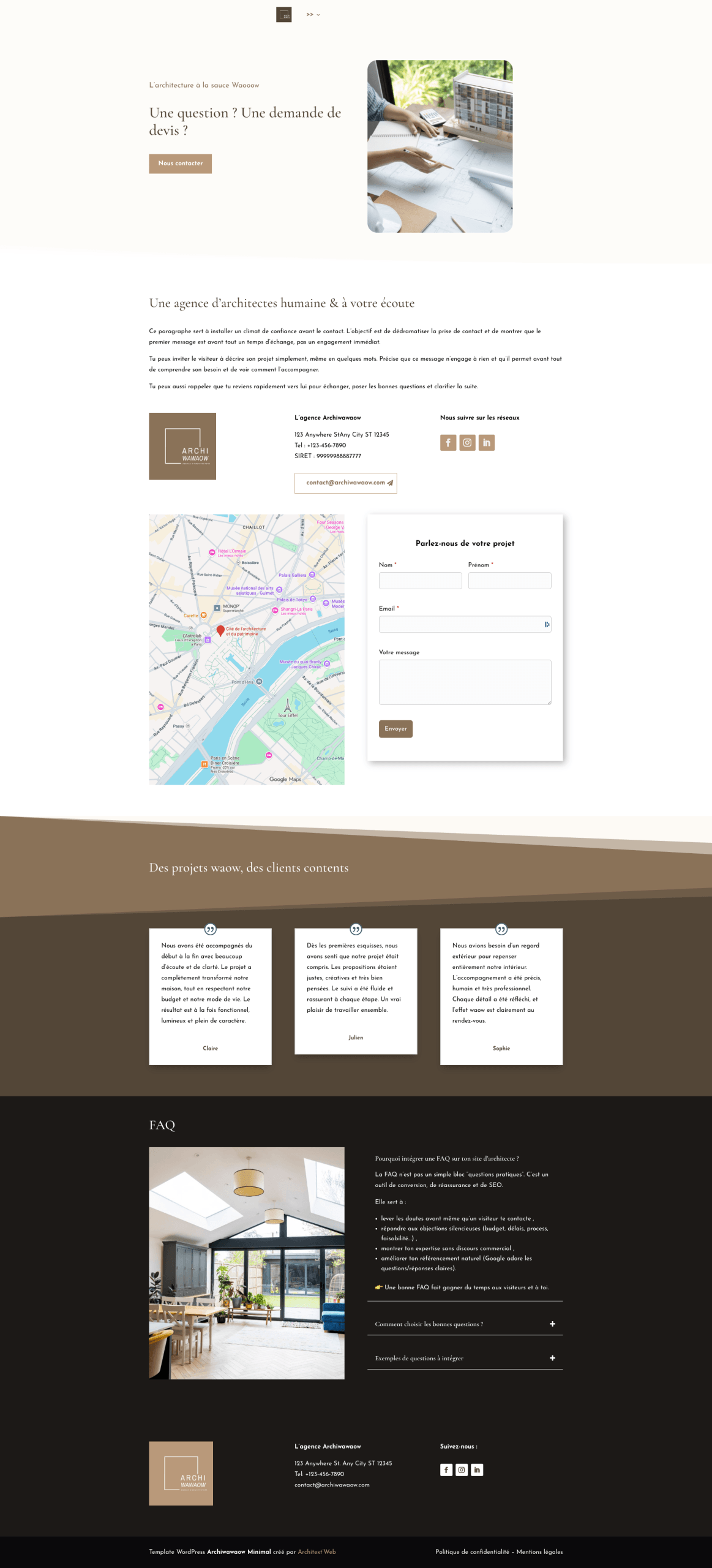 template site architecture archi minimal contact