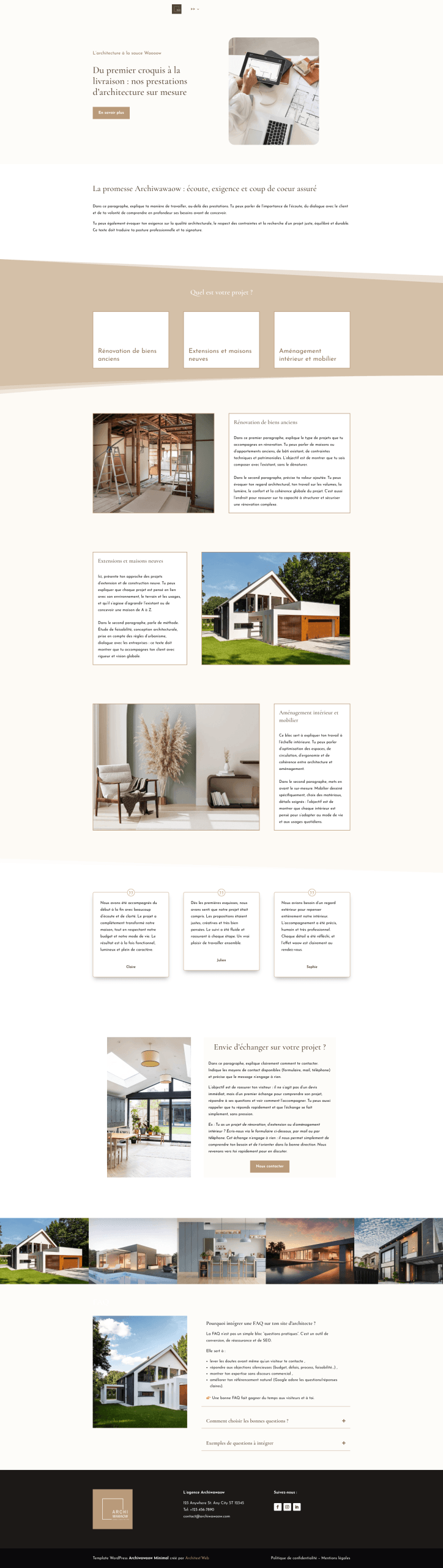 template site architecture archi minimal services