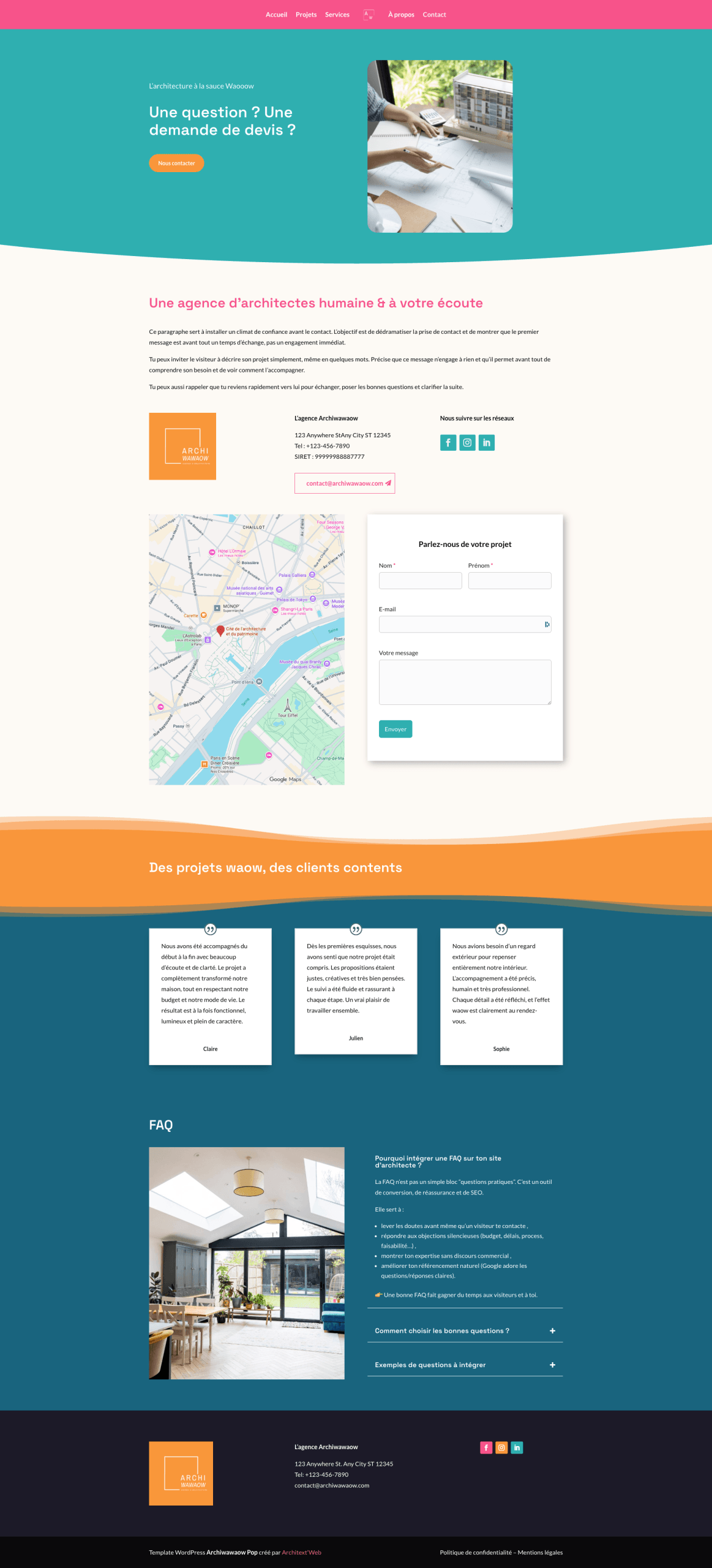 template site architecture archi pop contact